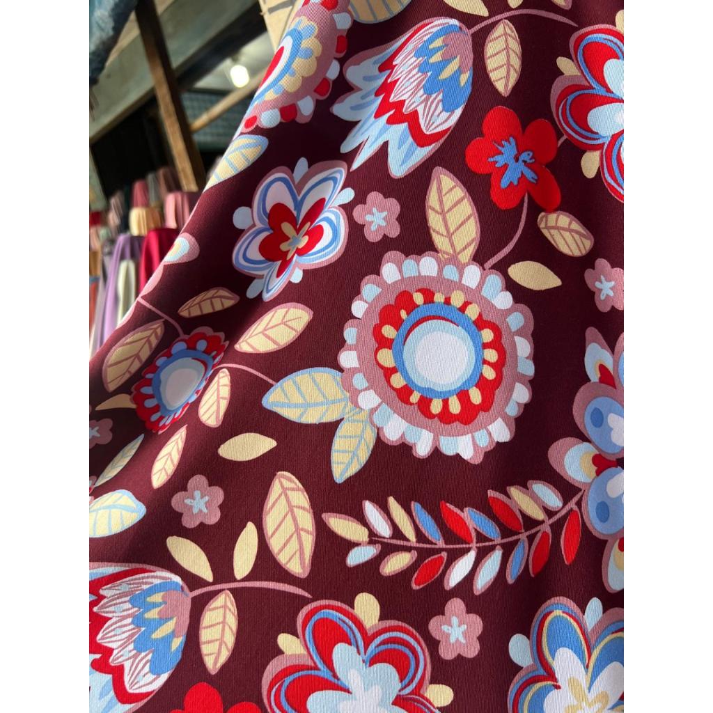 kain katun rayon twill motif bunga cantik best seller