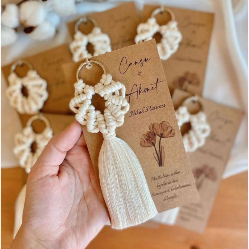gantungan kunci macrame/souvenir murah macrame keychain