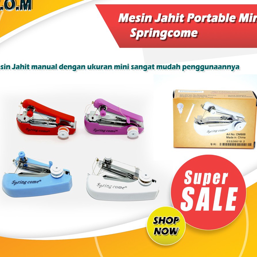 Dijamin Ori VOM Springcome Mesin Jahit Portable Mini  Mesin Jahit Tangan Spring Come  72
