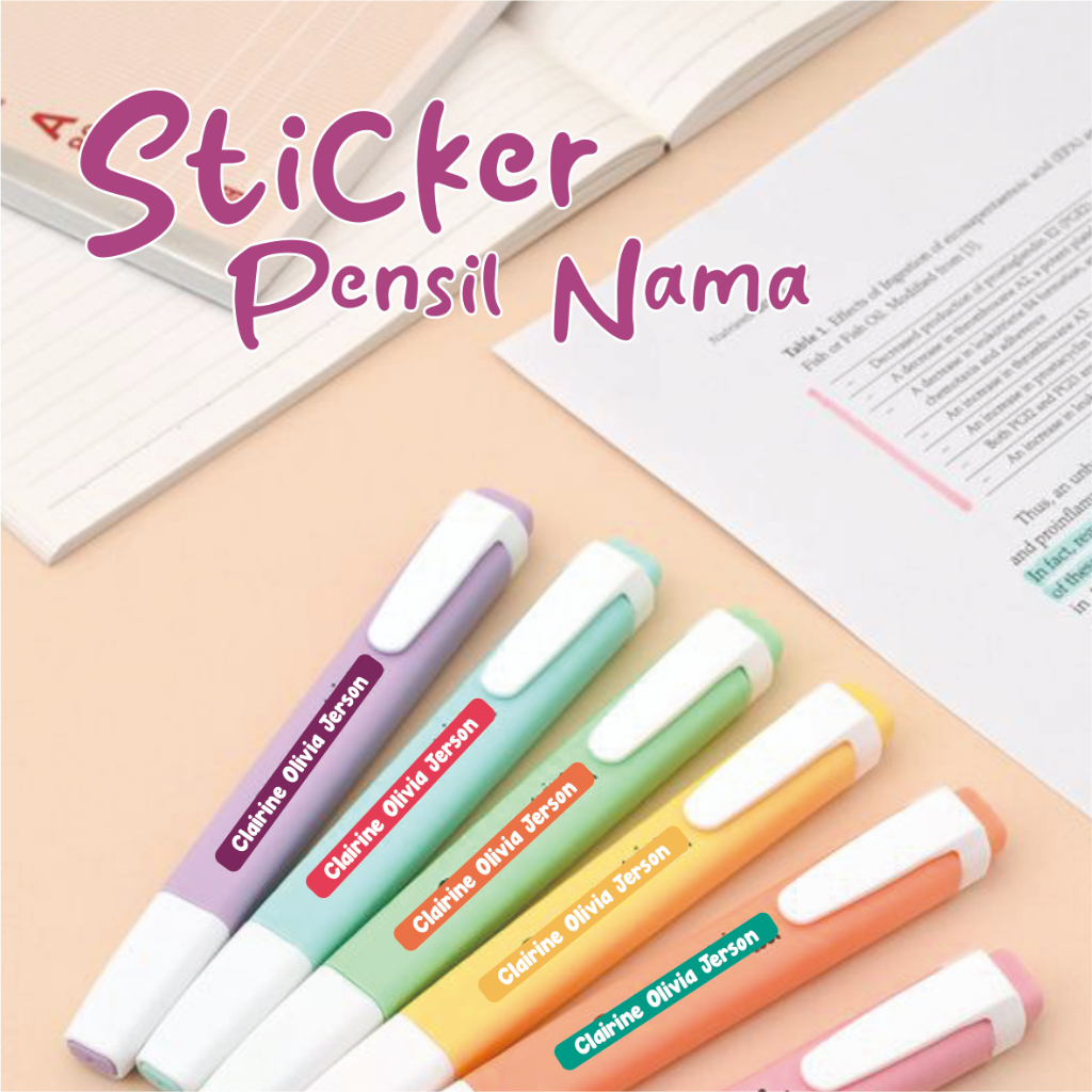 

Sticker Nama Anak Waterproof/ Sticker Nama Pensil / Sticker Nama Alat Tulis Anak / Sticker Pencil, Crayon, Buku