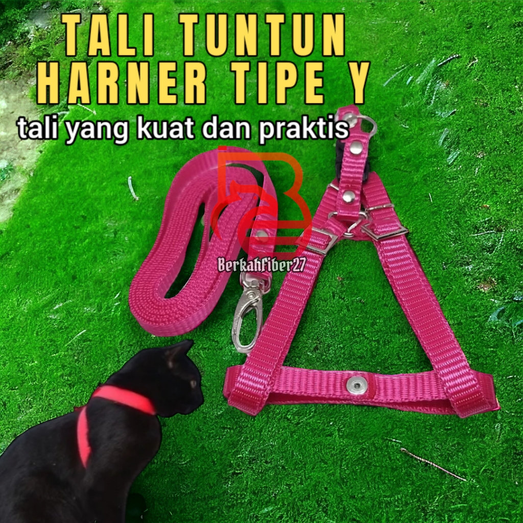 TALI TUNTUN KUCING ANJING HARNESS KUCING MODEL Y PANJANG TALI