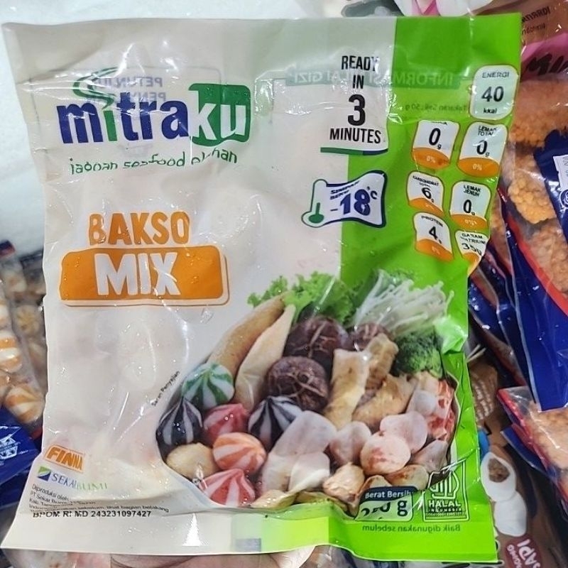 

Bakso Ikan Campur Mix Mitraku 250gr