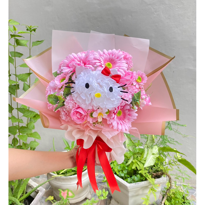 Handbuket Hello kity wisuda/ultah anak/ultah pacar/souvenir