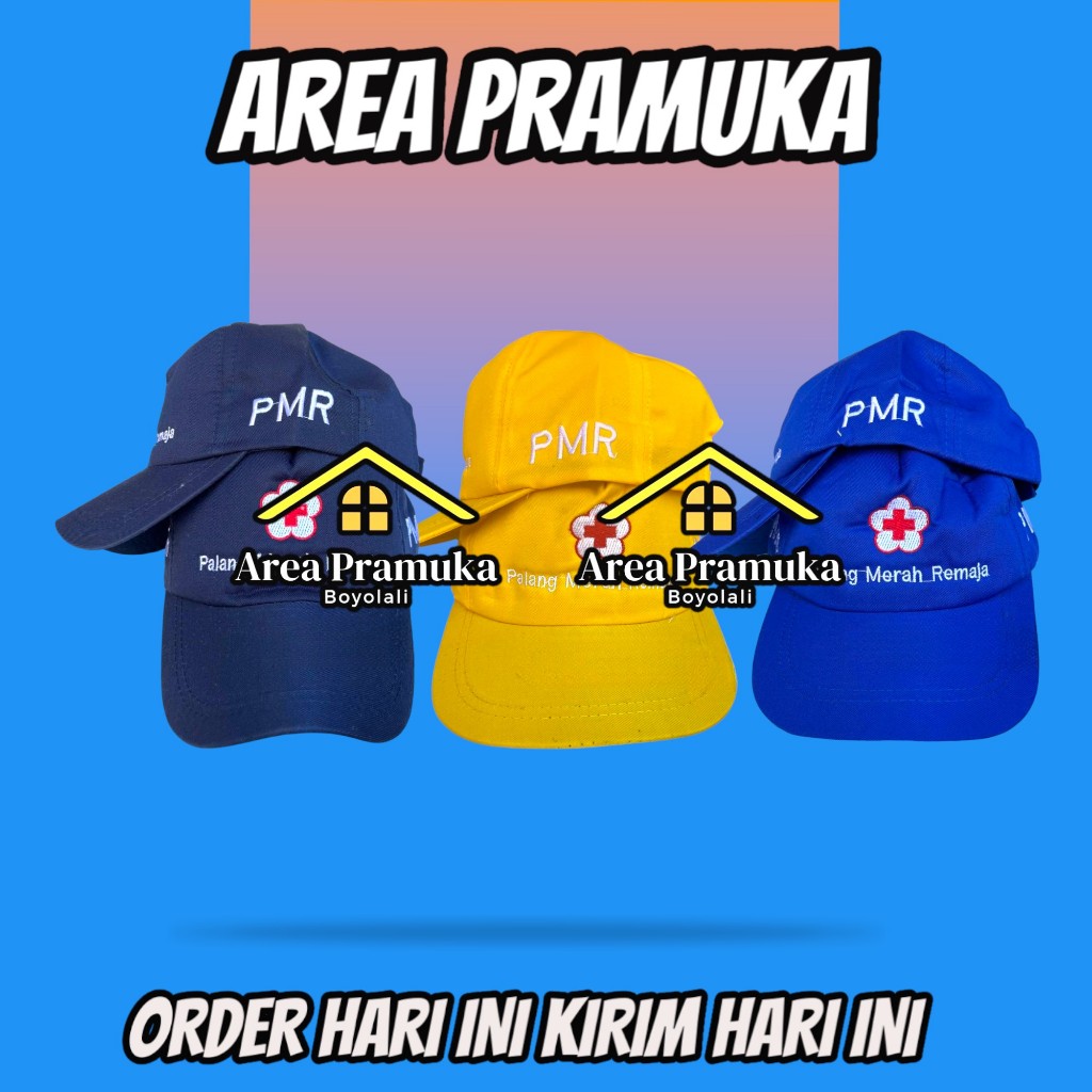 Topi PMR bordir / topi PMR biru / Topi PMR kuning ( bijian )