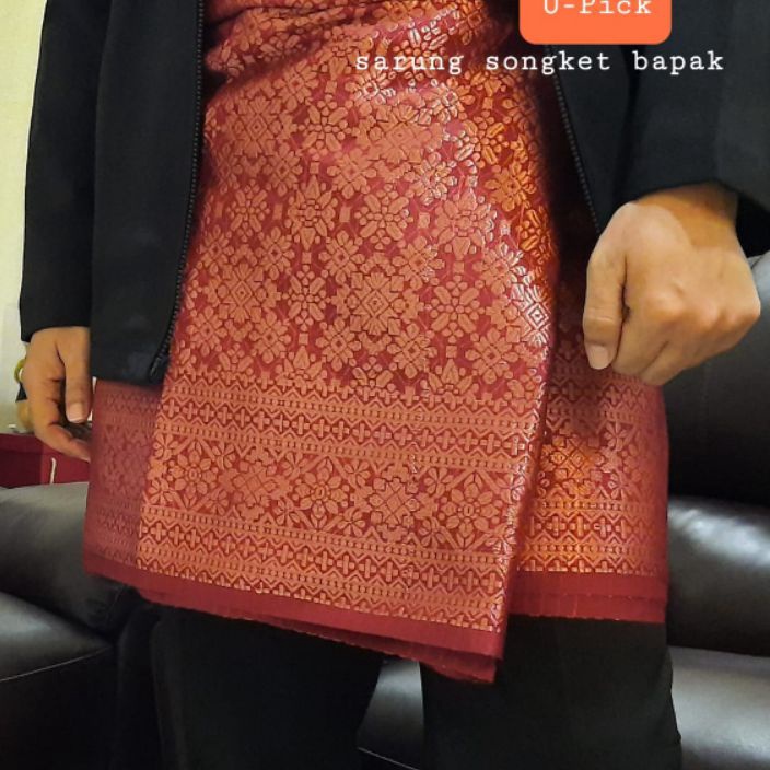 READY STOK Kain Songket Pria Sarung Songket Melayu ModernRok Songket Bapak Songket Bapak Modern Saru