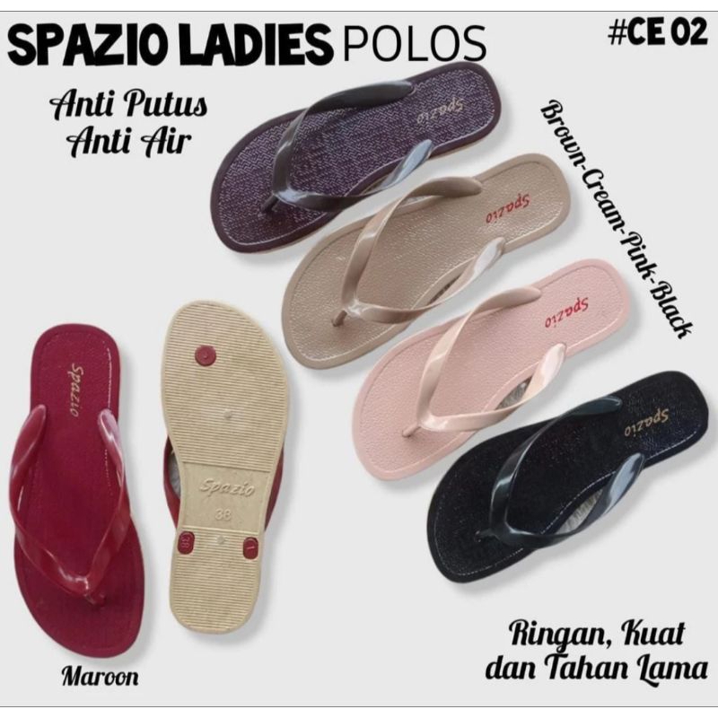 sandal wanita japit karet - sandal spazio japit polos