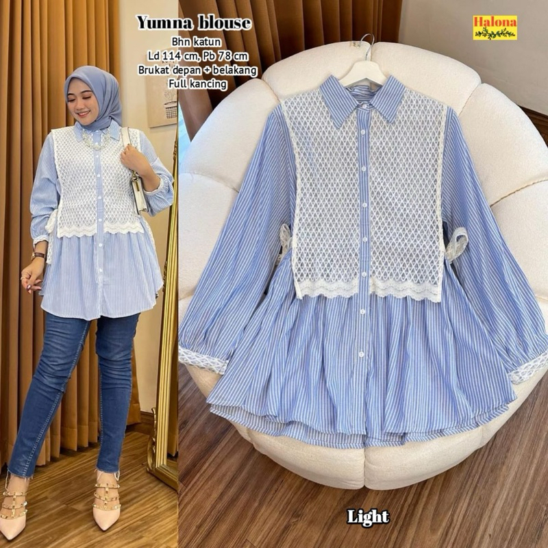 YUMNA BLOUSE SALUR RENDA PREMIUM / BLOUSE PESTA KONDANGAN KANTOR