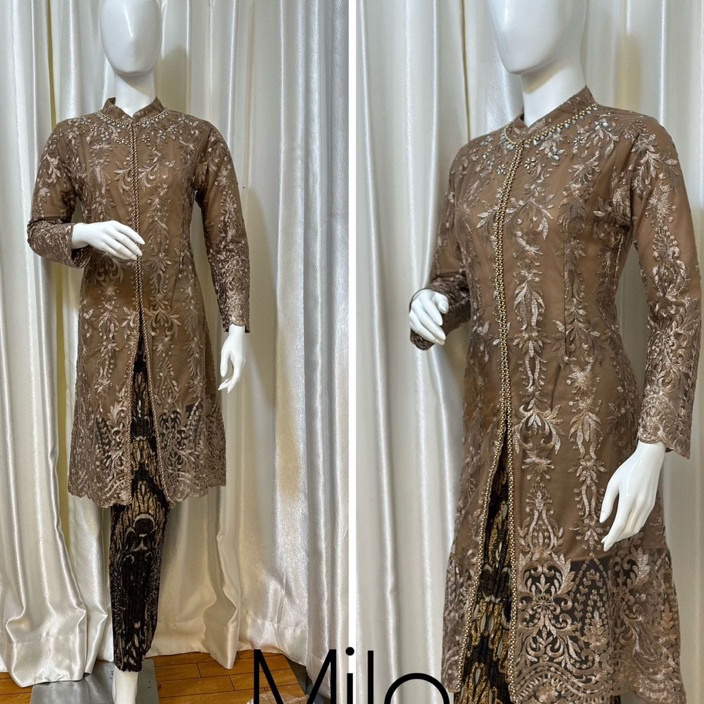 TERMURAH TUNIK SET TERBARU TUNIK BROKAT  SETELAN PESTA SERAGAMAN NIKAHAN