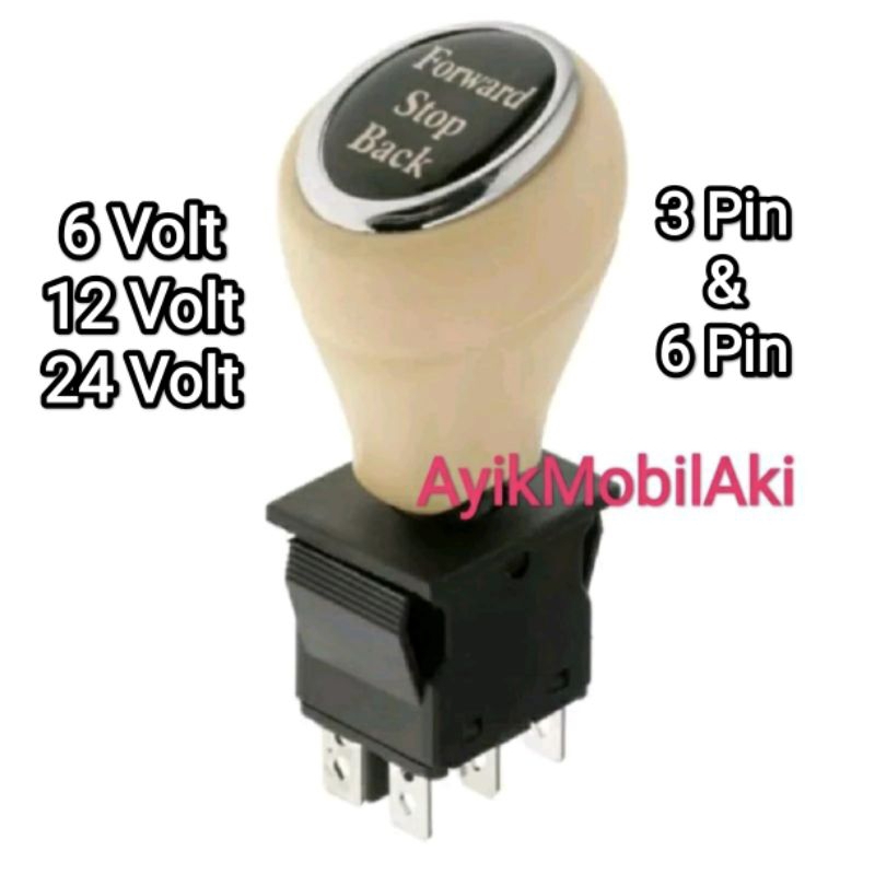 3 Pin & 6 Pin ORI Tuas Saklar Switch Tuas Maju Mundur Asli Bawaan Mobil Mainan Mobil Aki, Jeep Aki D