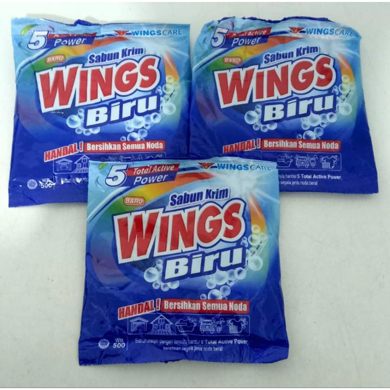 Sabun Colek Wings Biru WB350 67gr | Sabun Krim Detergent Sachet