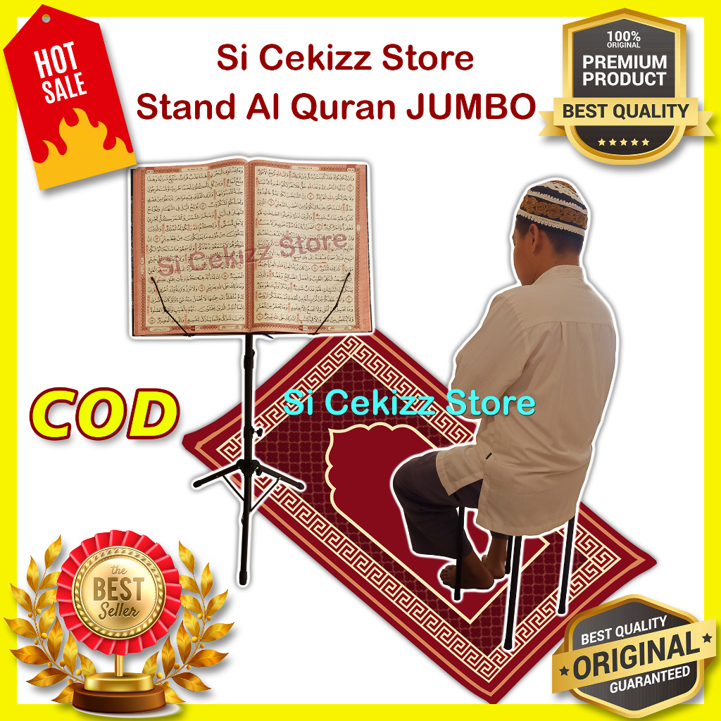 RK STAND MUSHAF AL QURAN JUMBO DUDUKAN BESI AL QURAN BESAR LANSIA UNTUK AL KUBRO B4 - ORI PREMIUM