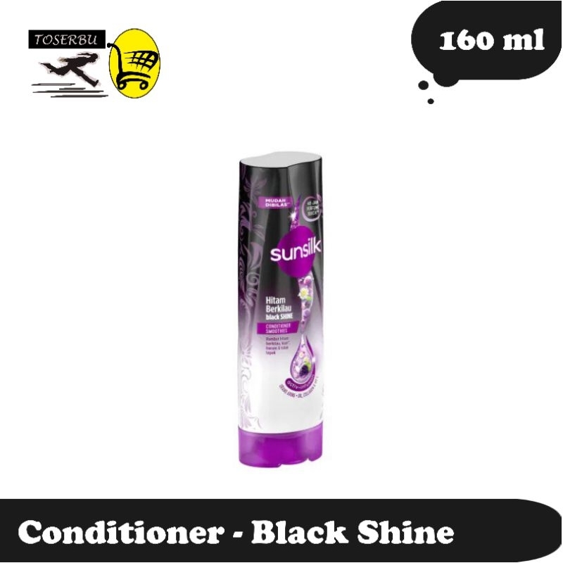 SUNSILK Conditioner- Black Shine Hitam Berkilau 160ml