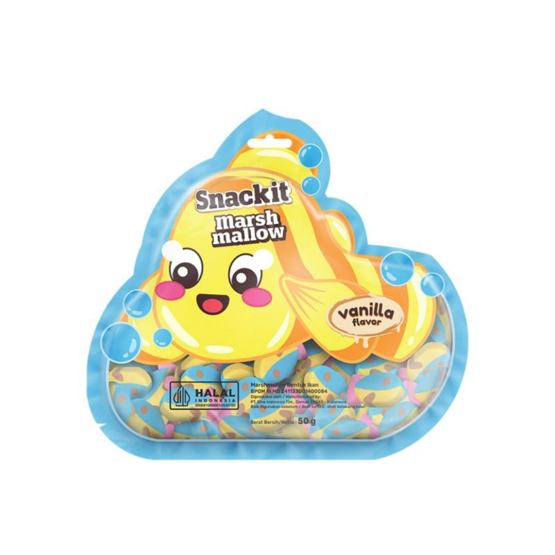 

Snackit Marshmallow Bentuk Ikan Rasa Vanilla 50gr