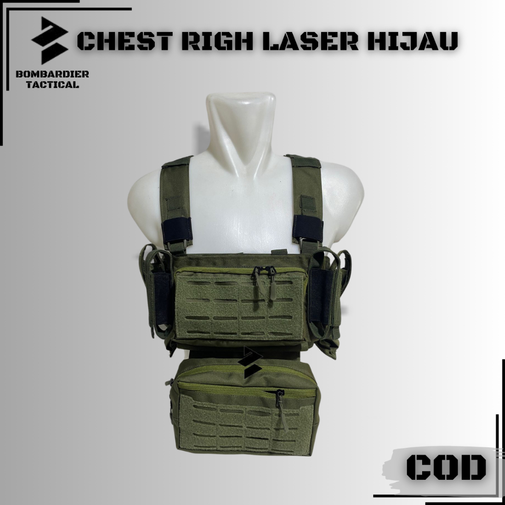 Chest Rig Taktis KRAKEN I Tas Dada Mini Chestrig Modular Hijau Tas Dada Tactical Rompy Body Vest