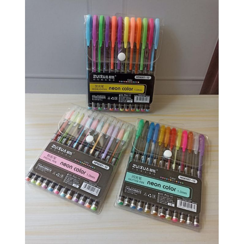 

Pulpen gel warna isi 12 pcs