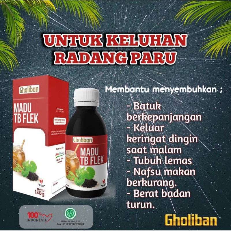 

Madu Tb Flek Paru Paru Gholiban 150 gram