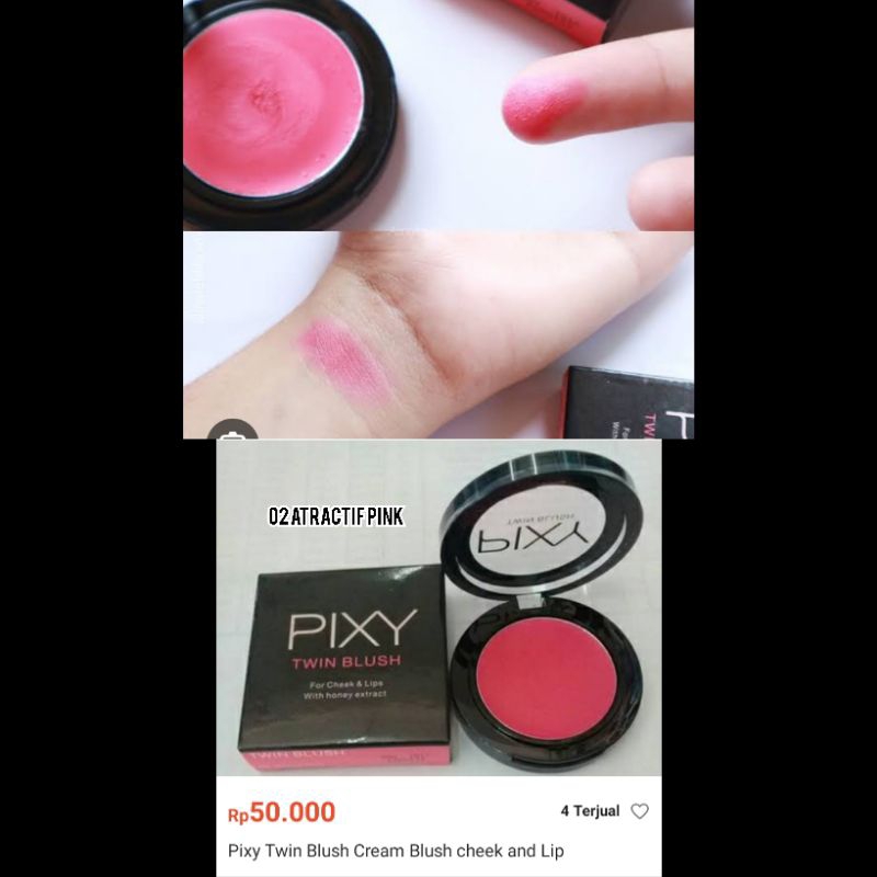 Pixy Twin Blush Cream 02 Active Pink