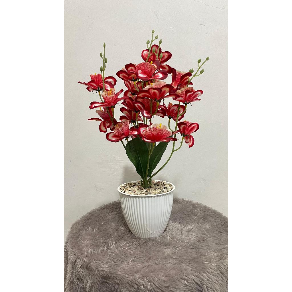 Bunga HIas Artificial Plastik Tanaman Hias Dekorasi Bunga Meja Bunga Sudut Pohon Pojok Mawar Murah M