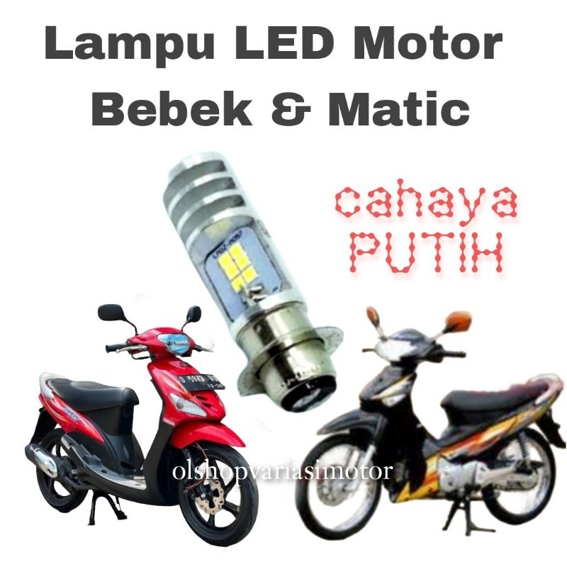 Lampu Led Depan Motor H6 Untuk Bebek Dan Matik Supra X Mio Sporty dll Cahaya Putih AC DC