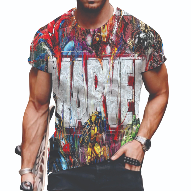 KAOS TAG THAILAND MARVEL 01 AOP (ALL OF PRINT) | KAOS CARTOON KARTUN ANIME KOMIK COMIC FULLPRINT FUL