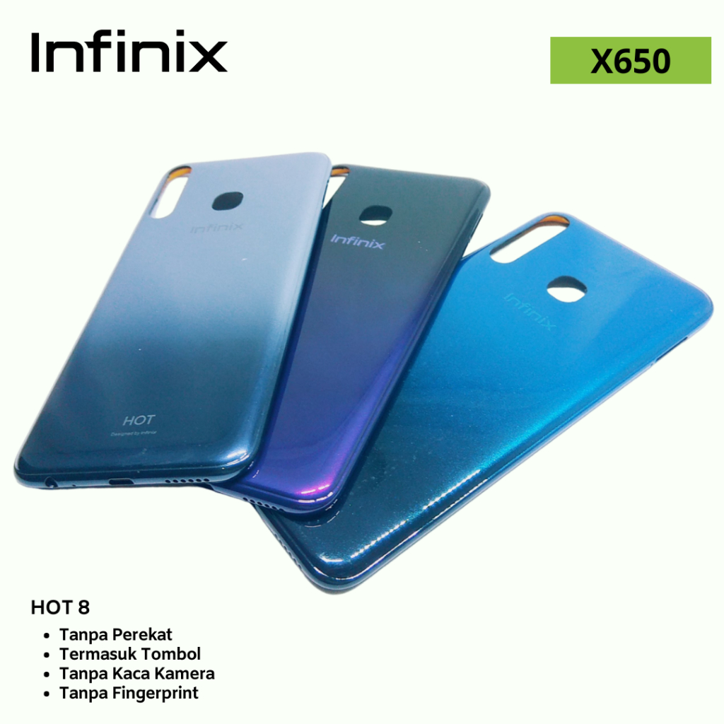 BACK COVER FOR INFINIX HOT 8 / TUTUP BELAKANG FOR INFINIX HOT 8  X650 (MODEL X650)