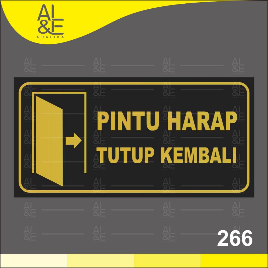 

266 - Stiker Pintu Harap Tutup Kembali, Gold, Sticker Vinyl, Premium, Tahan Air