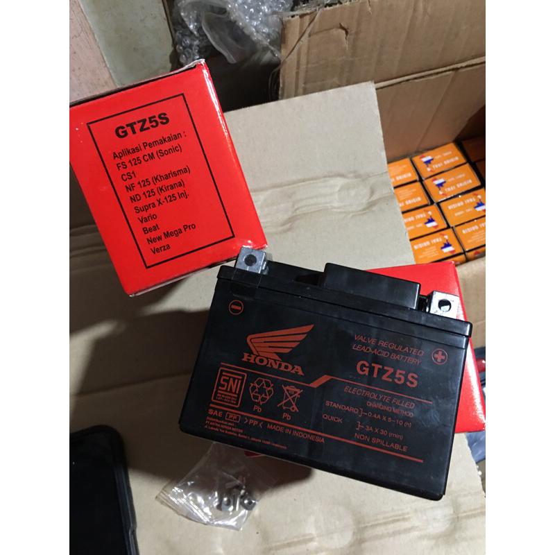 Aki Kering ahm GTZ5S ORI HONDA (KPH) / accu beat ori / aki beat ori ahm / aki supra x 125 ori / aki 