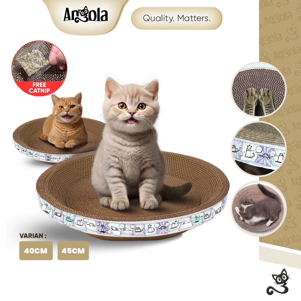 ANGOLA Garukan Kucing Bulat M11/M14 Pet Scratcher Board 2IN1