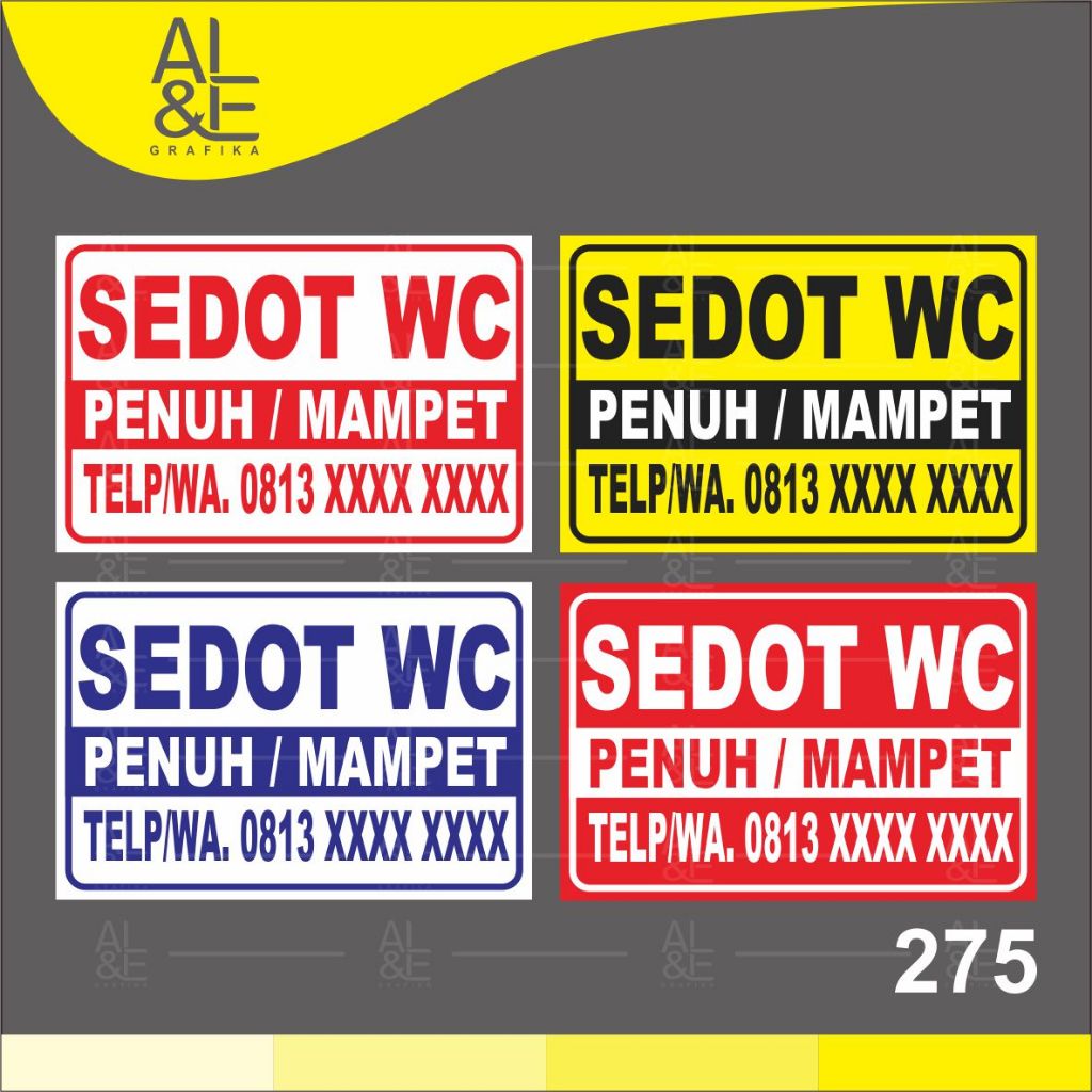 

275 - Stiker Sedot WC, Penuh/Mampet, Sticker Vinyl, Premium, Tahan Air