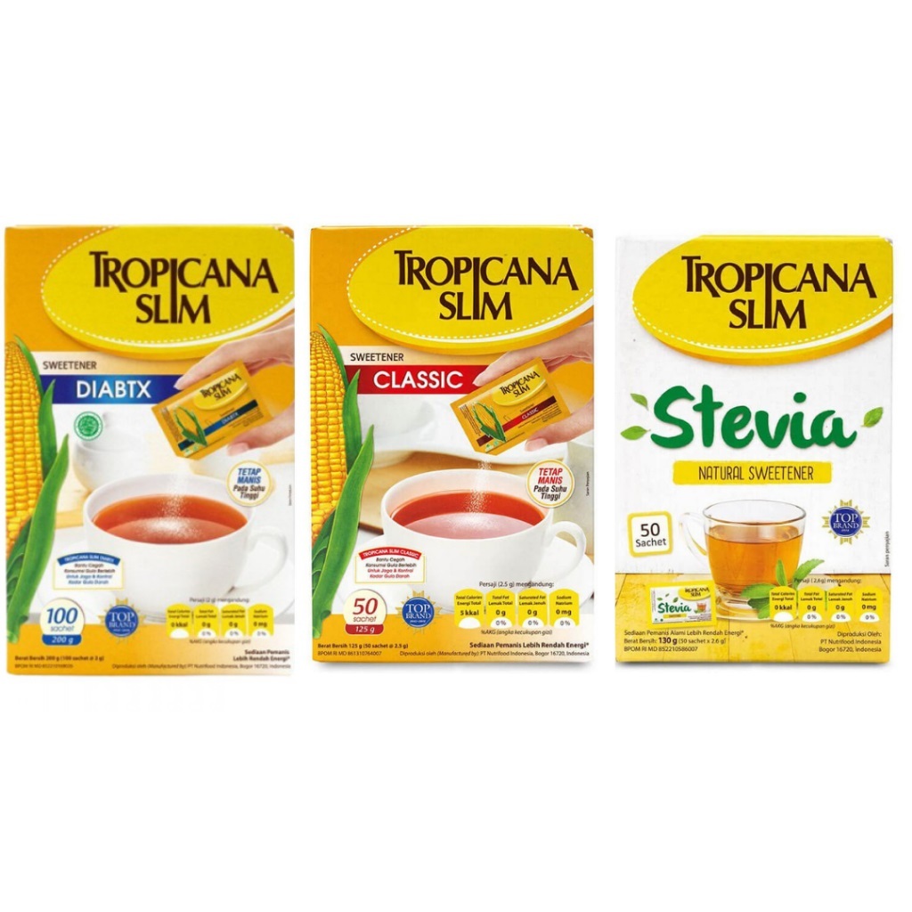 

TROPICANA SLIM SWEETENER CLASSIC DIABTX STEVIA 25S 50S 100S