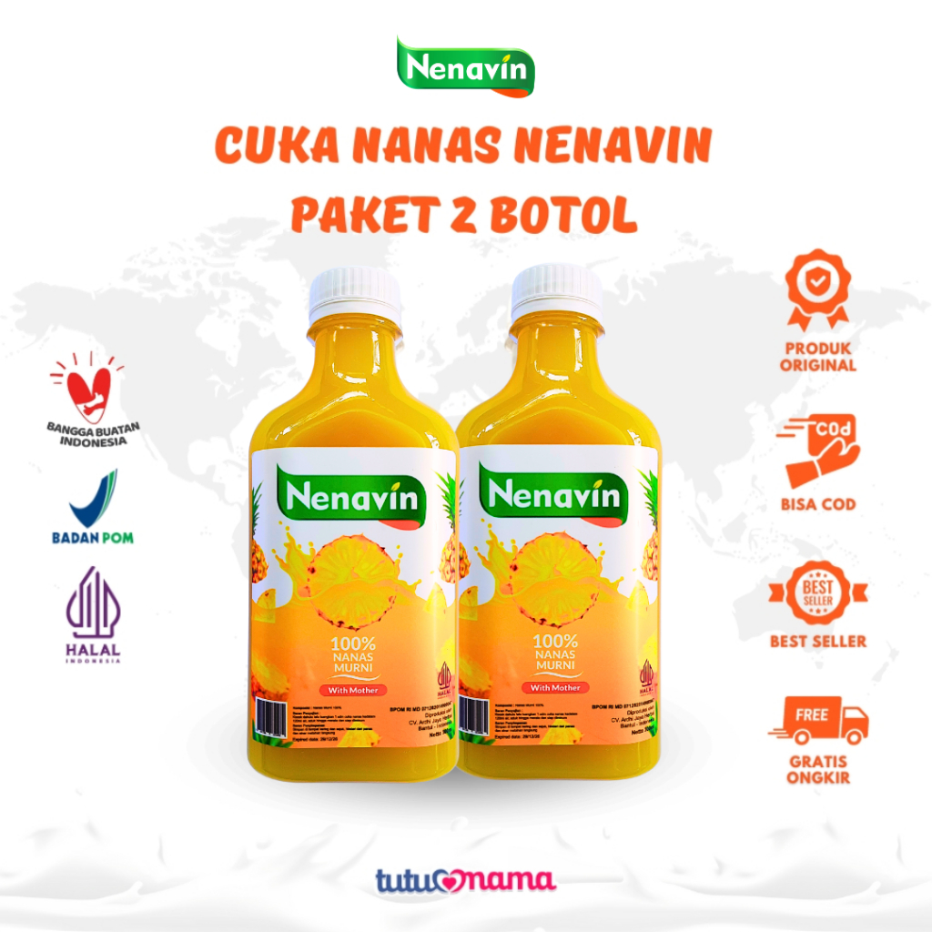 

Nenavin - Cuka Nanas - Paket 2 Botol - Nenavin Original 100% Obat Diabetes Paling Ampuh Turunkan Gula Darah - Halal - BPOM