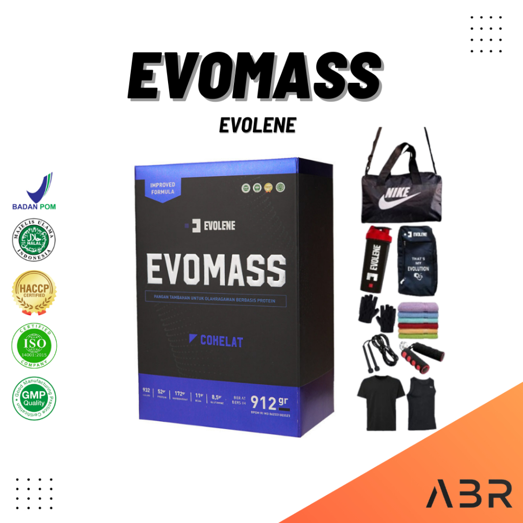 EVOLENE Evomass Mass Gainer 2 lbs 912 gram - Suplement Penambah Berat Badan