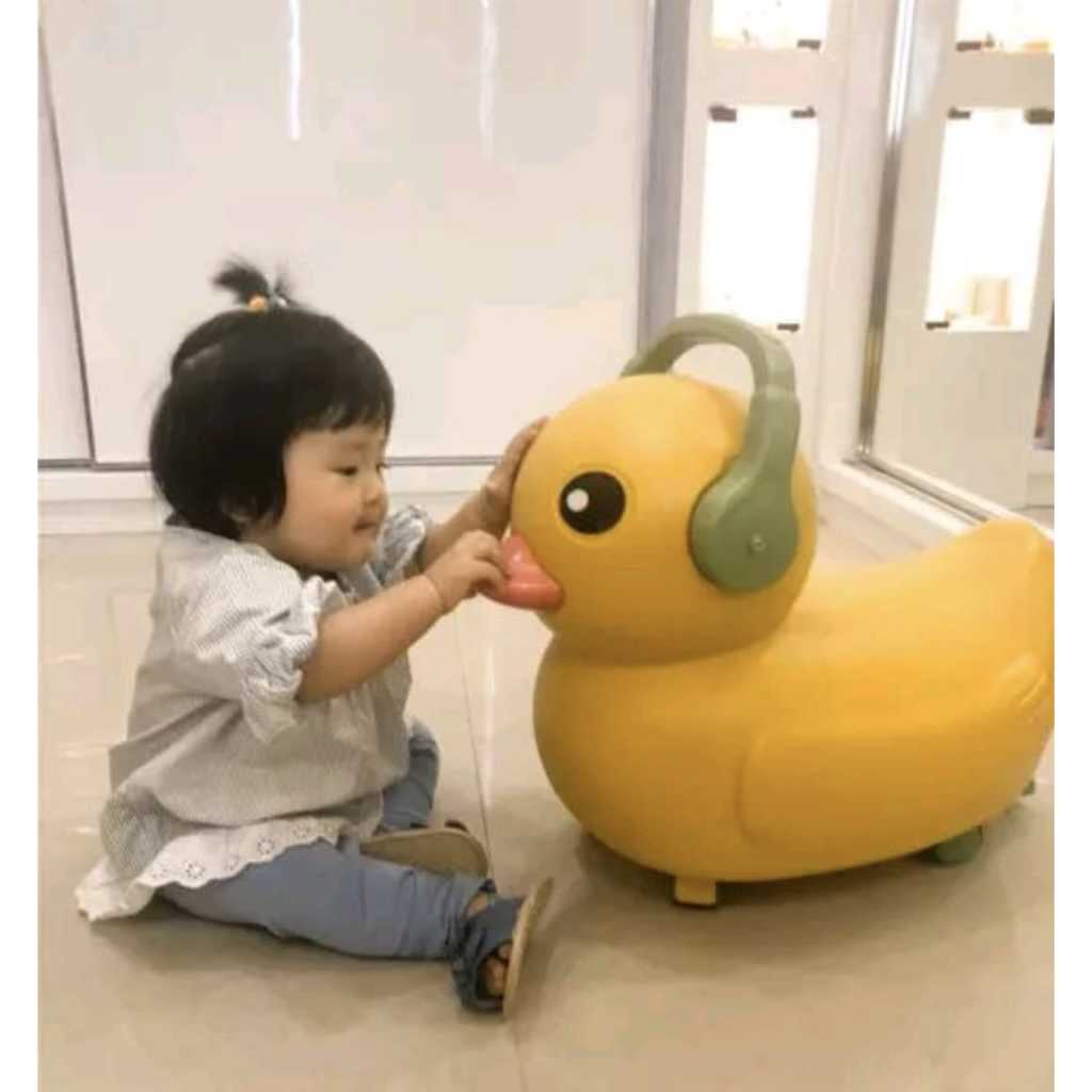 JUMBO RIDE ON BEBEK DORONG RODA PEGANGAN DUCK BIKE HANDLE MUSIC KUNING WHEEL KAKI BESAR