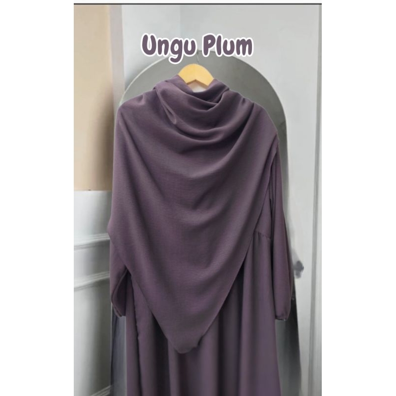 GAMIS CRINKLE SET HIJAB KEKINIAN VIRAL TERBARU-Ungu Plum