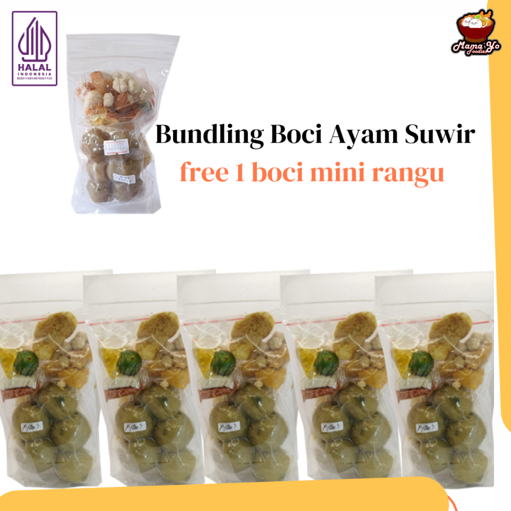 

Mama Yo Foodies - Paket Bundling Boci Ayam Suwir - Baso Aci Ayam suwir