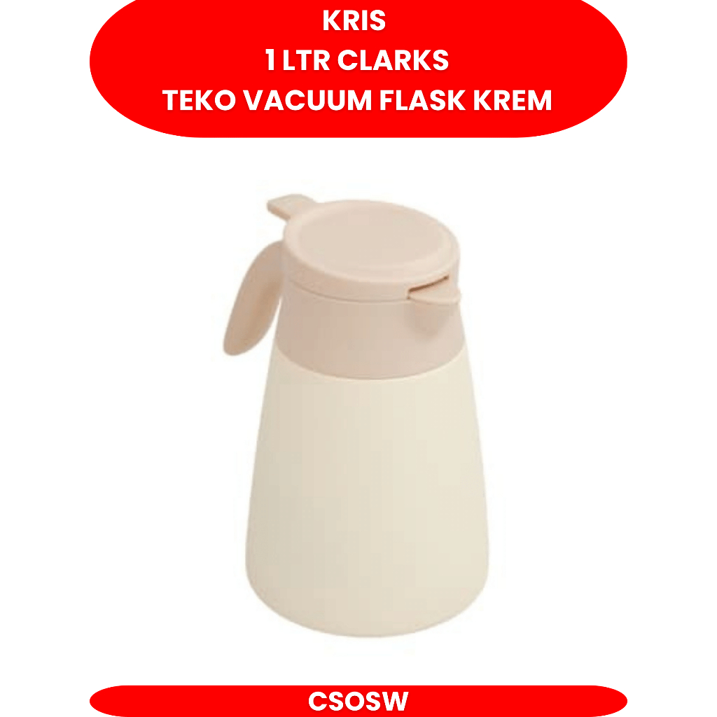 Kris Clarks Teko Vacuum Flask Krem 1 Liter