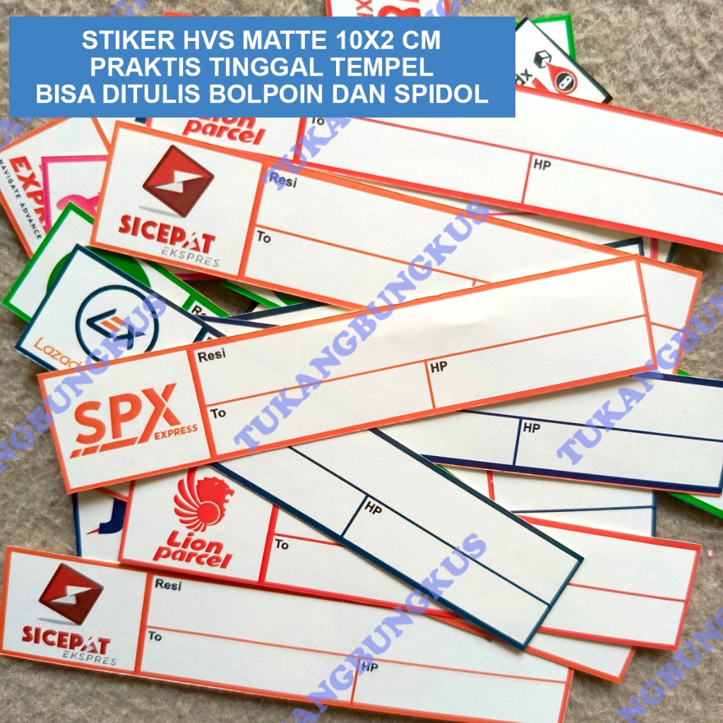 

[ isi 60 pcs ] Stiker Resi Label Pengiriman Olshop HVS 10x2 CM