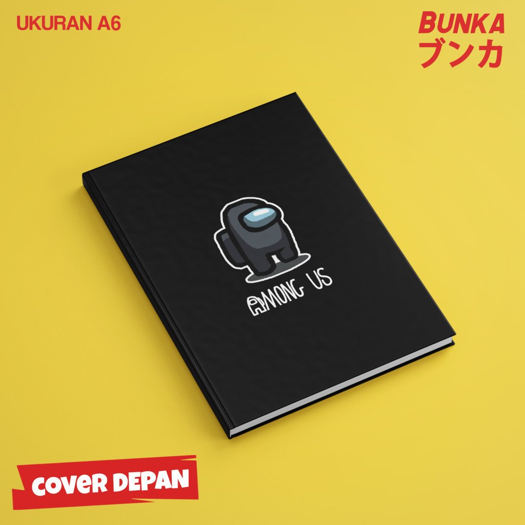 

Pocket Note Among Us Black Hardcover A6 Buku Tulis catatan Notes Agenda planner Jurnal