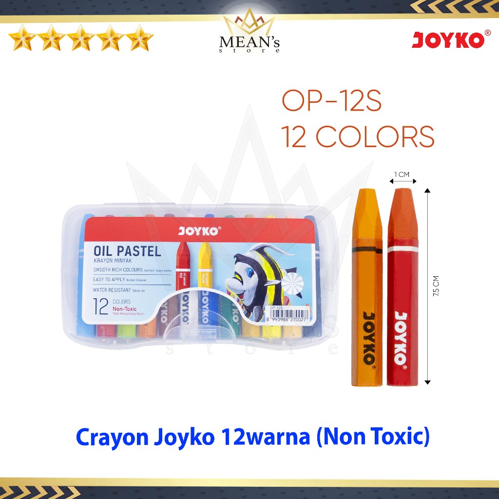 

Crayon Joyko 12 Warna / Oil Pastel 12s / Krayon Oval 12 Colours