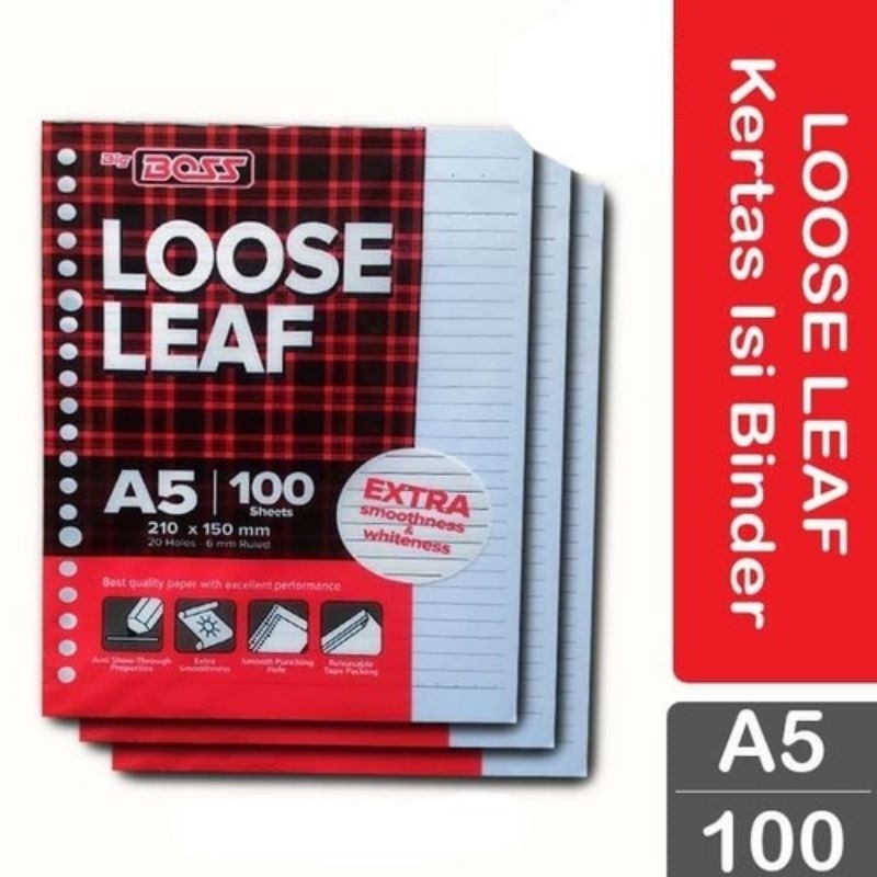 

Losse Leaf / Kertas Binder A5 100 Lembar Garis Big Boss
