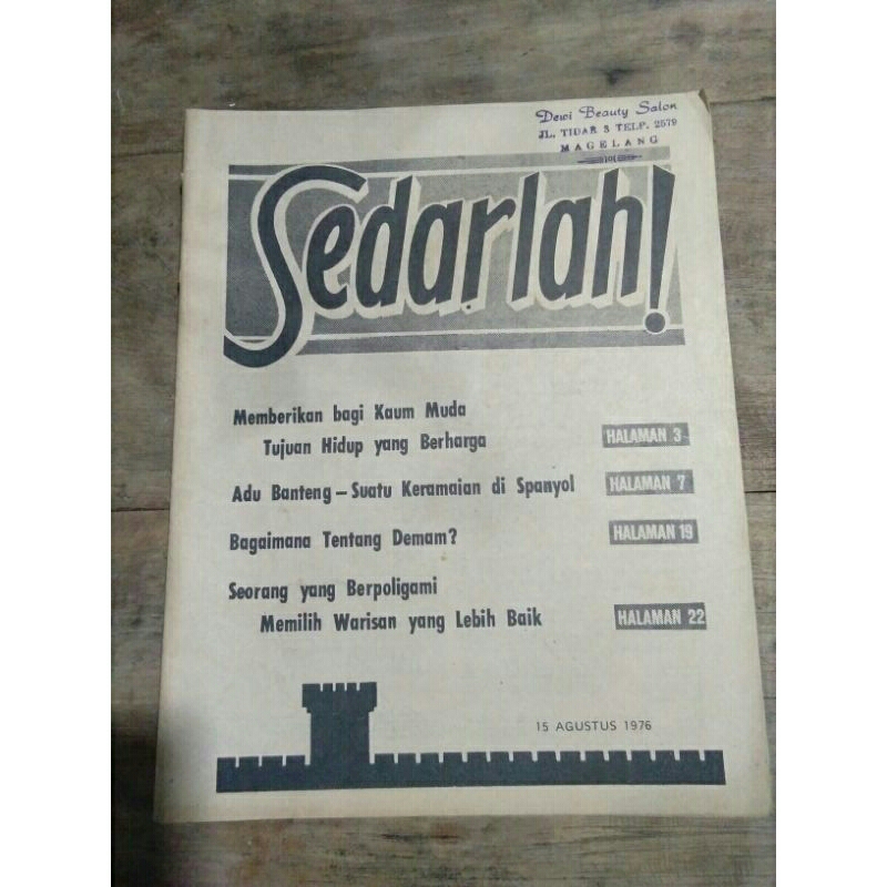 majalah sedarlah, edisi15 agustus 1976