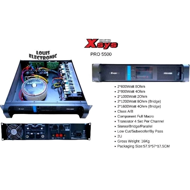 Power Amplifier X-sys Xsys PRO 5500 2 Channel ORIGINAL
