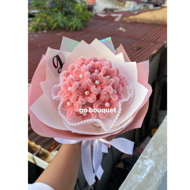 buket kawat bulu wrapping bulat