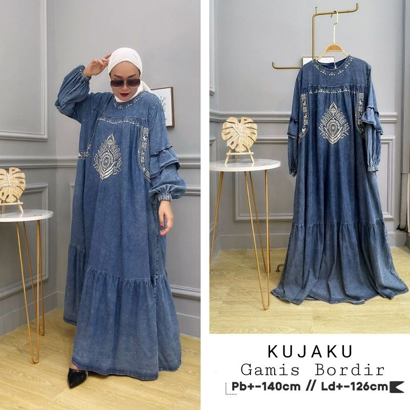 Gamis Jeans Premium Bordir Original Butik