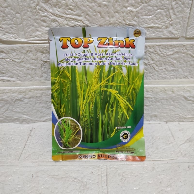 Pupuk Top Zink 150gr Mengatasi Asem Aseman dan Memperbanyak Anakan Padi