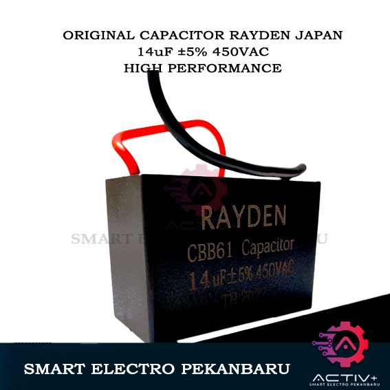 ORIGINAL 14uF 450VAC RAYDEN JAPAN CBB61 – KAPASITOR POMPA AIR CAPACITOR 450V 14 UF 450VOLT 450 VOLT 
