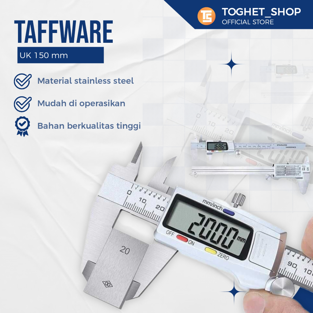 

Taffware Jangka Sorong Kaliper Sigmat Digital Ukuran 150 mm Bahan Stainless Steel Yang Kokoh