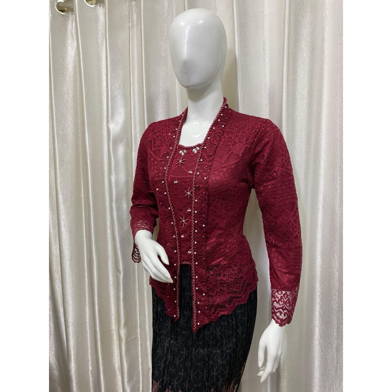 kebaya kutubaru brokat blues / kebaya brokat / kutubaru brokat payet / kebaya kondangan / kebaya wis
