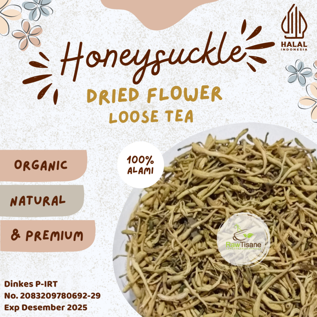 

RAW TISANE Honeysuckle Flower Tea / Teh Bunga Honeysuckle Isi 100 Gram