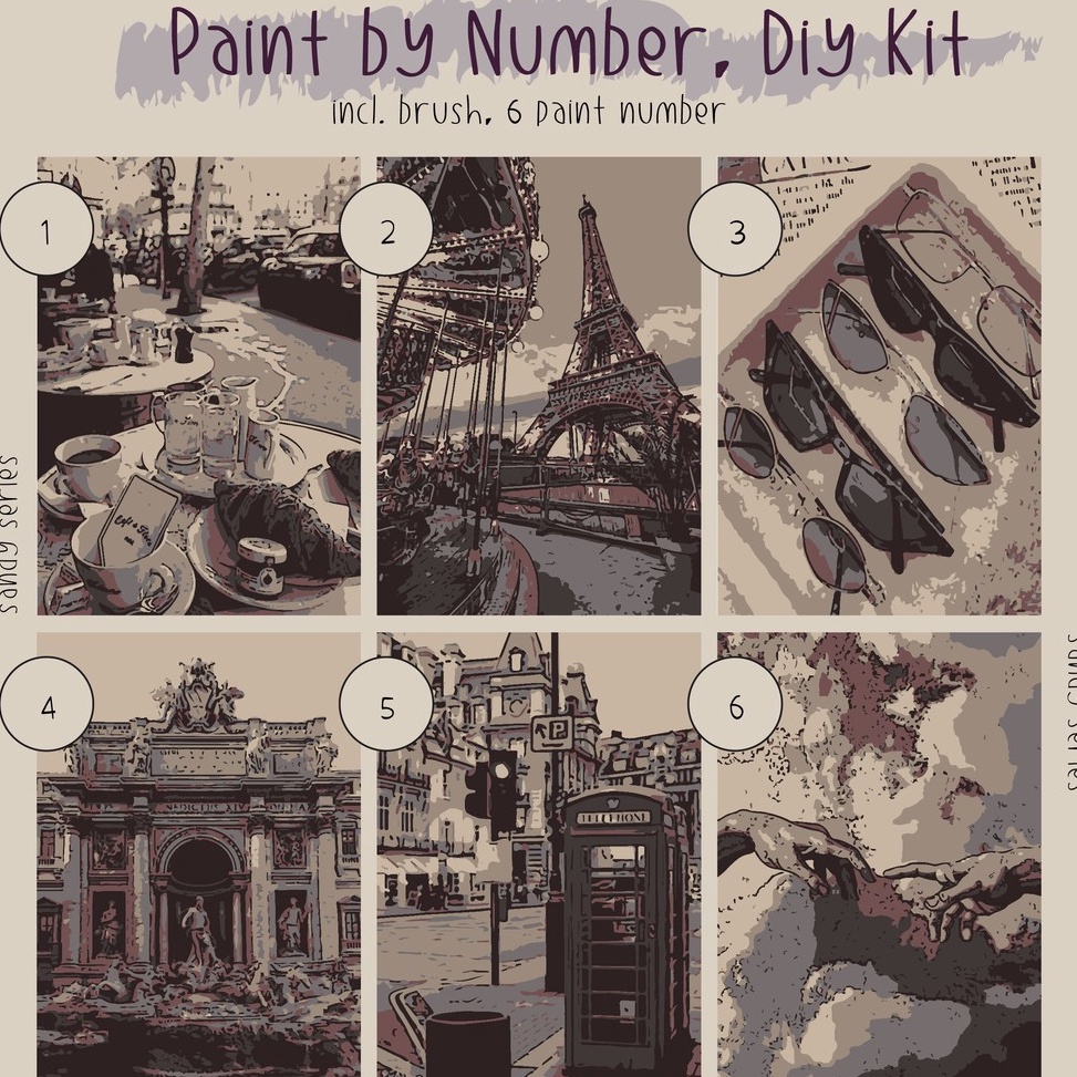 

Paint by number sandy series A3 297x42 ART E7S9